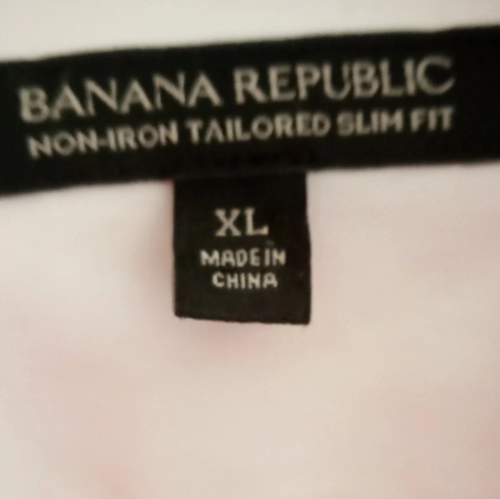 Banana Republic Men's Tailored Slim Fit Cotton Oxford Shirt XL Pink & White - Picture 5 of 7